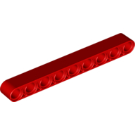 Lego rameno 1x9, červená (4192225, 4645733)